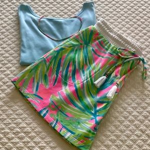 Lilly Pulitzer Zia Tiki Pink Royal Lime Skirt